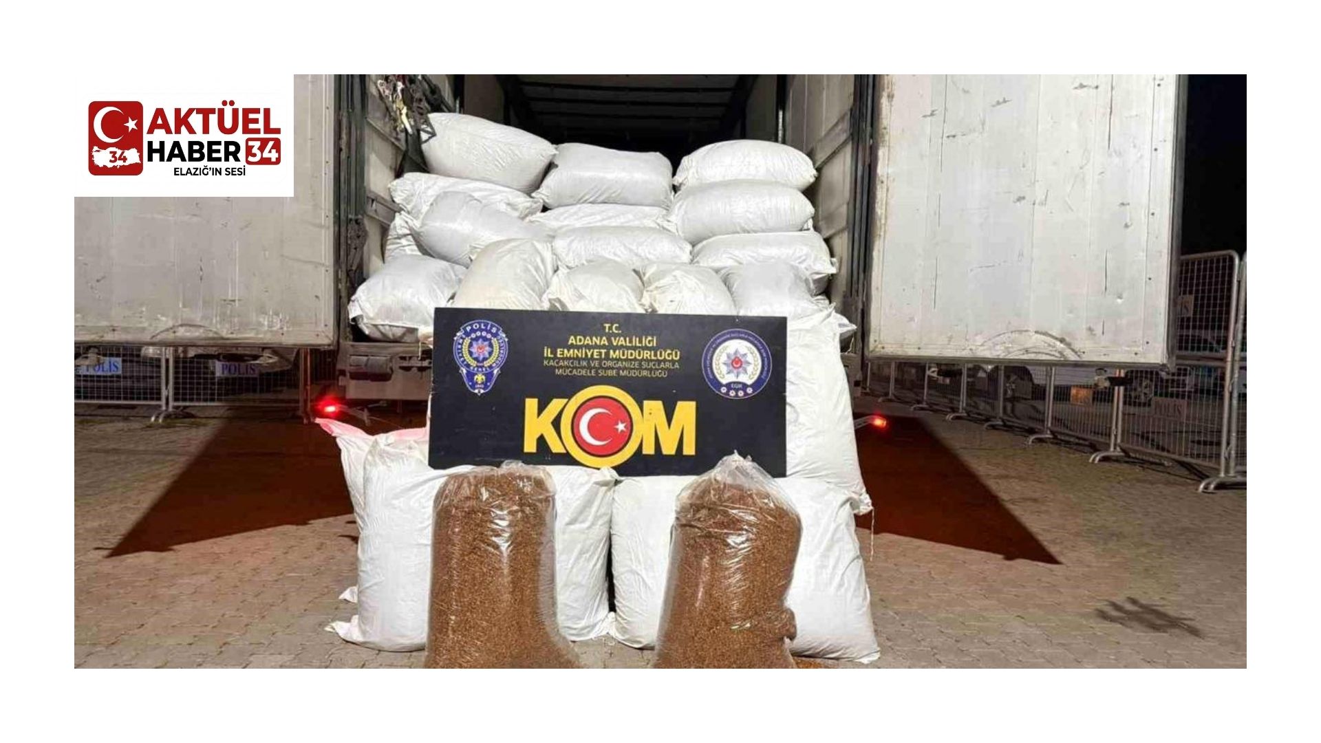 Adana’da 3 ton kaçak tütün ele geçirildi